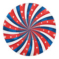 Swirly American Patriotic Print Round Blanket