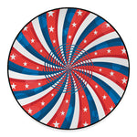 Swirly American Patriotic Print Round Floor Mat