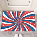 Swirly American Patriotic Print Rubber Doormat