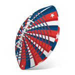 Swirly American Patriotic Print Rugby Ball