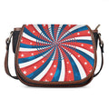 Swirly American Patriotic Print Saddle Bag