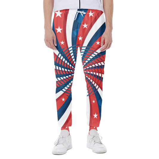 Swirly American Patriotic Print Scuba Joggers