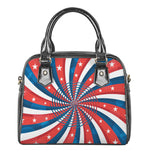 Swirly American Patriotic Print Shoulder Handbag