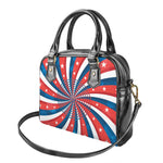 Swirly American Patriotic Print Shoulder Handbag