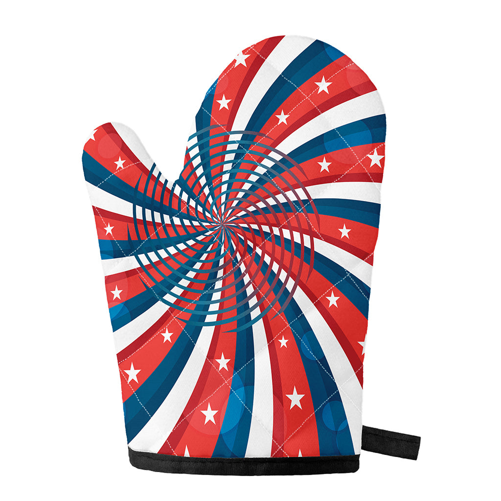 Swirly American Patriotic Print Single Oven Mitt