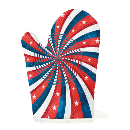 Swirly American Patriotic Print Single Oven Mitt