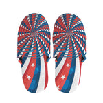 Swirly American Patriotic Print Slippers