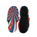 Swirly American Patriotic Print Slippers