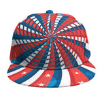 Swirly American Patriotic Print Snapback Cap