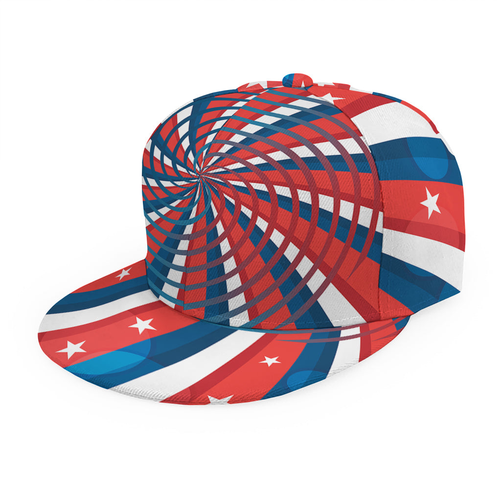 Swirly American Patriotic Print Snapback Cap