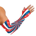Swirly American Patriotic Print Sun Protection Arm Sleeves