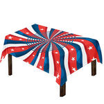 Swirly American Patriotic Print Tablecloth