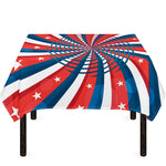 Swirly American Patriotic Print Tablecloth