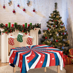 Swirly American Patriotic Print Tablecloth