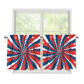 Swirly American Patriotic Print Tier Curtains