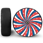 Swirly American Patriotic Print Tire Cover With Camera Hole