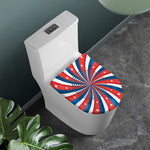 Swirly American Patriotic Print Toilet Lid Cover