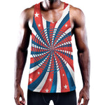 Swirly American Patriotic Print Training Tank Top