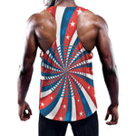 Swirly American Patriotic Print Training Tank Top