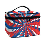 Swirly American Patriotic Print Travel Makeup Bag