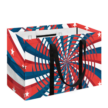 Swirly American Patriotic Print Utility Tote Bag