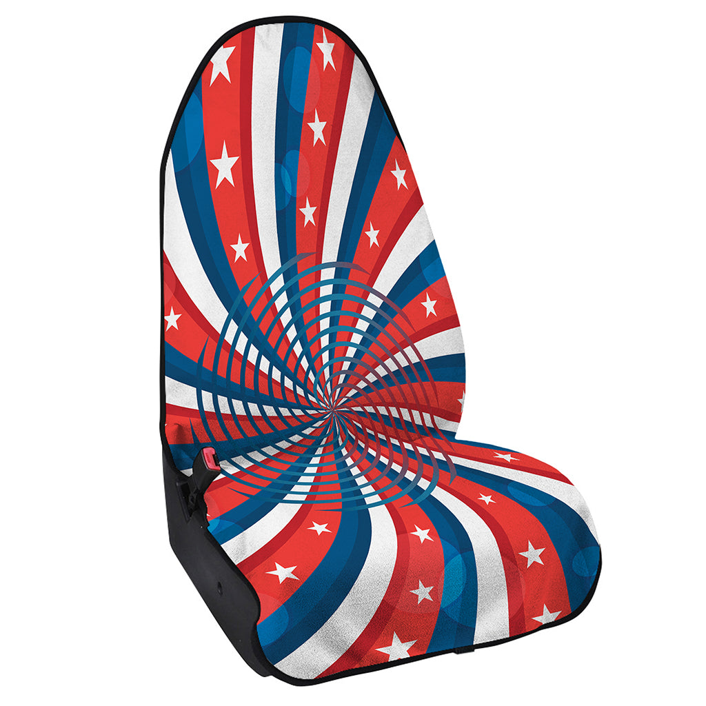 Swirly American Patriotic Print Waterproof Car Seat Cover