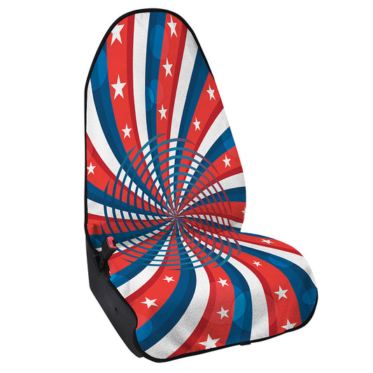 Swirly American Patriotic Print Waterproof Car Seat Cover