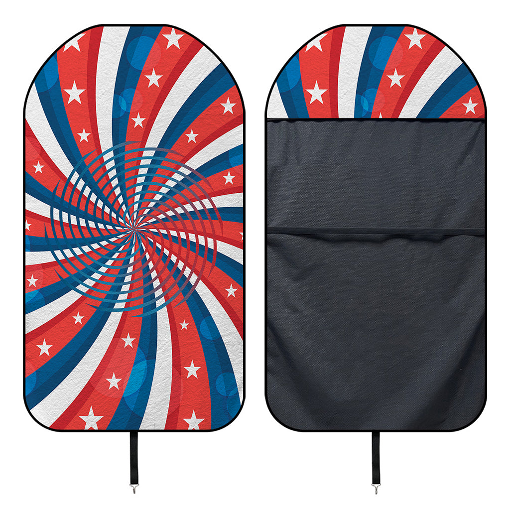 Swirly American Patriotic Print Waterproof Car Seat Cover
