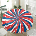 Swirly American Patriotic Print Waterproof Round Tablecloth