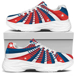 Swirly American Patriotic Print White Chunky Shoes