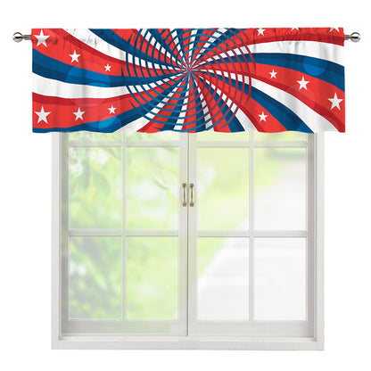 Swirly American Patriotic Print Window Valance