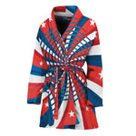 Swirly American Patriotic Print Women's Bathrobe
