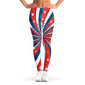 Swirly American Patriotic Print Women's Leggings