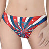 Swirly American Patriotic Print Women's Thong