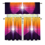 Synthwave Pyramid Print 3 Piece Kitchen Curtains