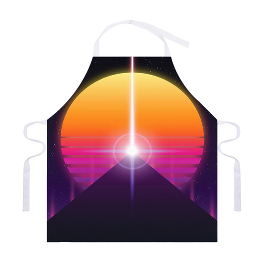 Synthwave Pyramid Print Adjustable Apron