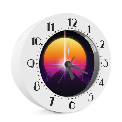 Synthwave Pyramid Print Alarm Clock