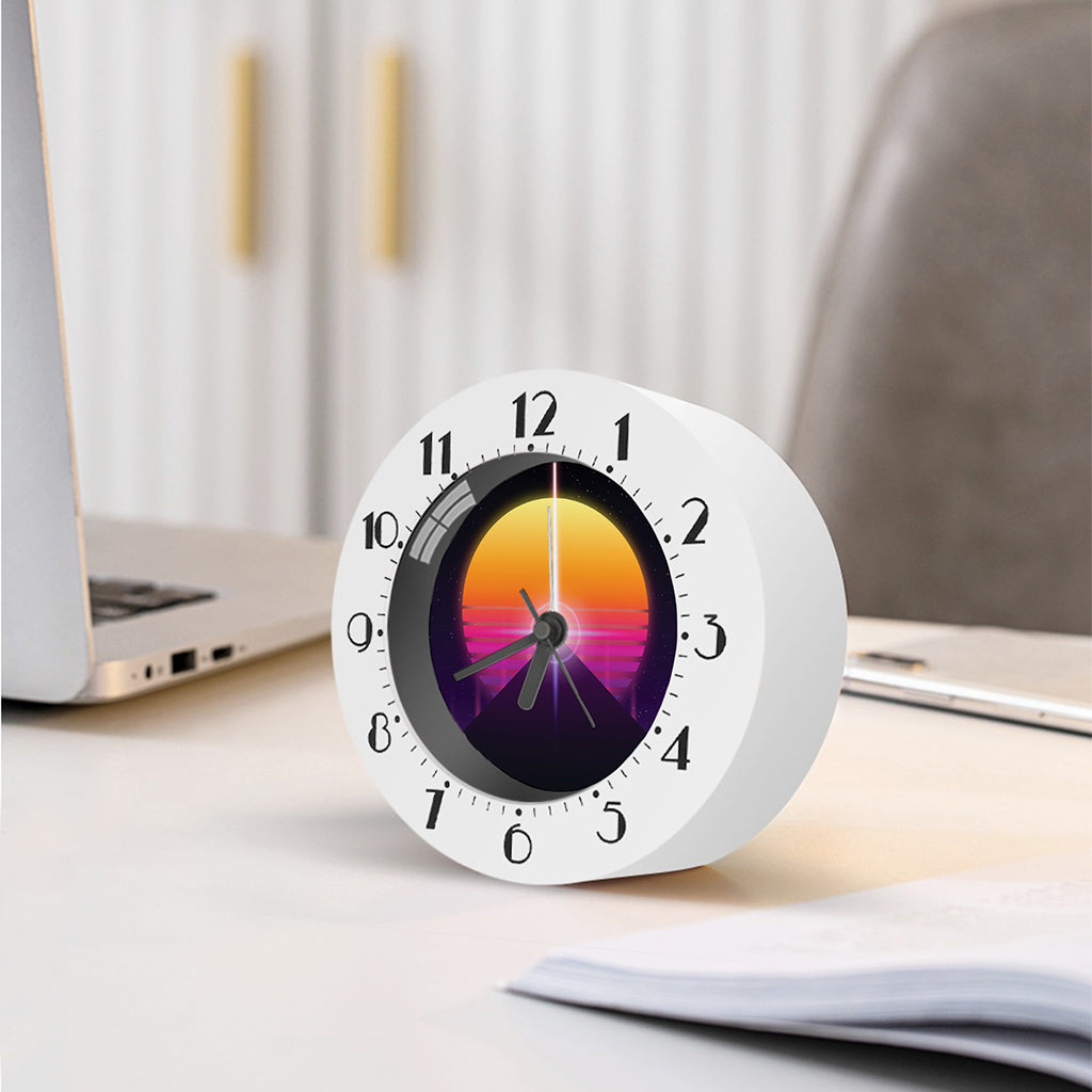 Synthwave Pyramid Print Alarm Clock