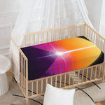 Synthwave Pyramid Print Baby Crib Sheet