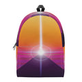 Synthwave Pyramid Print School Backpack