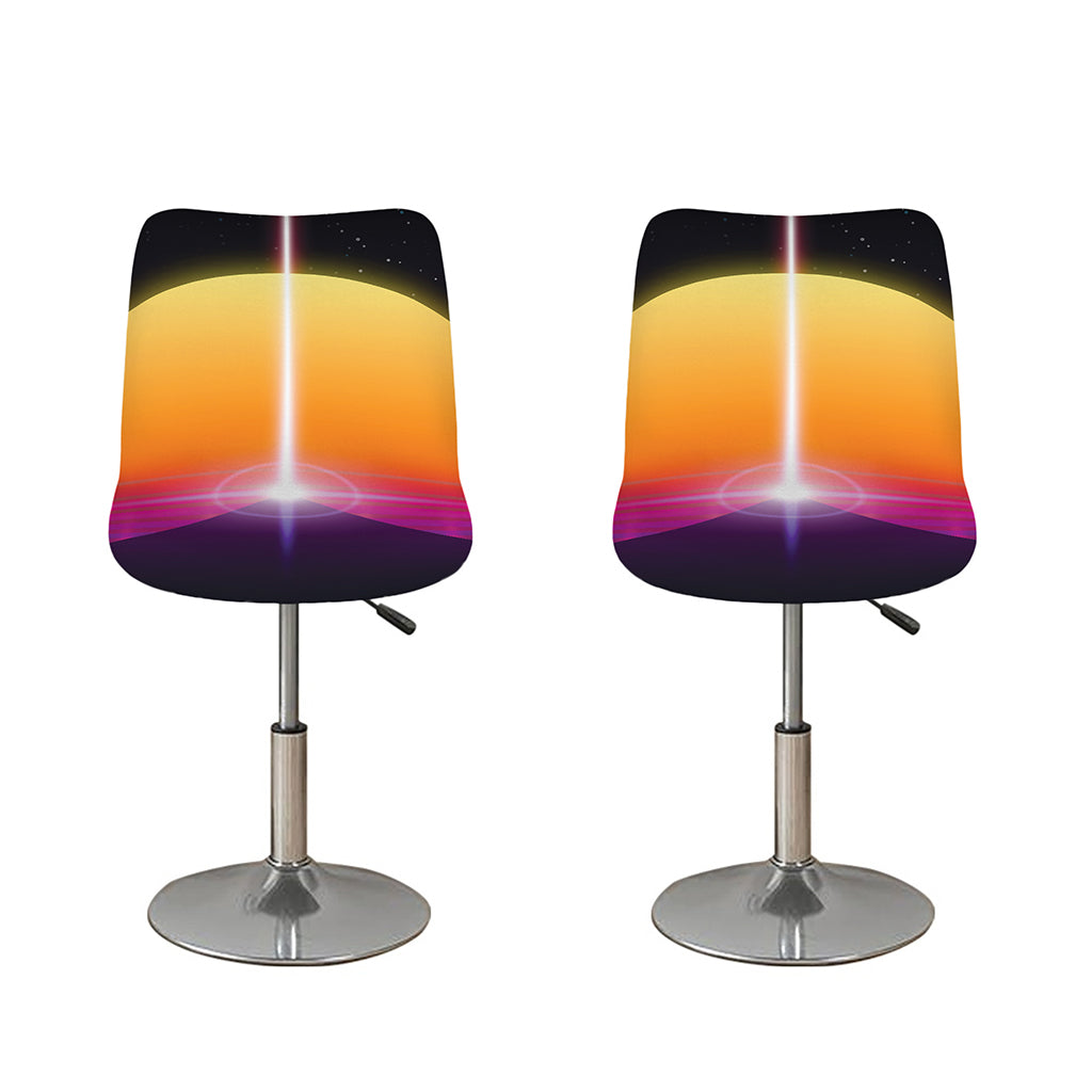 Synthwave Pyramid Print Bar Stool Covers