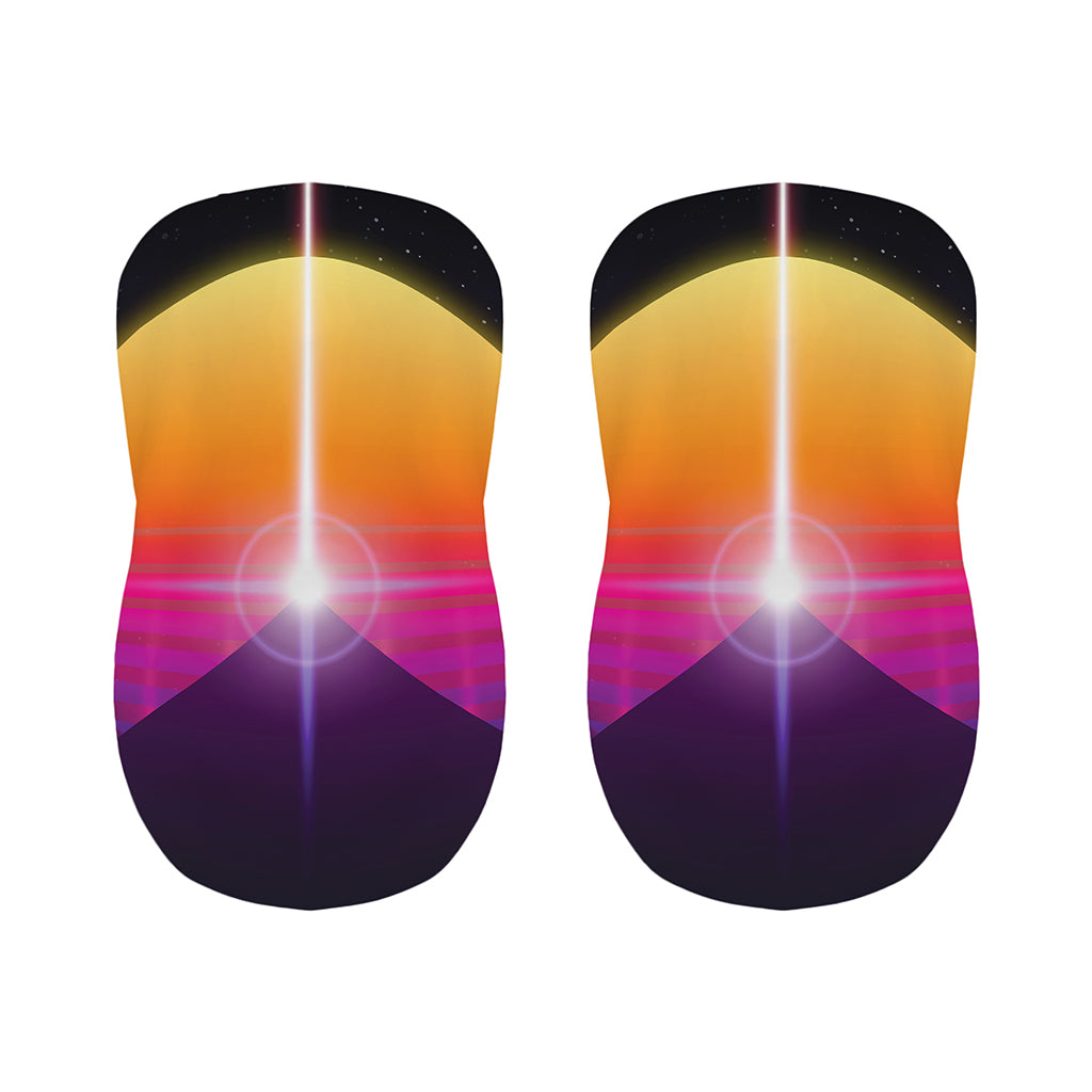 Synthwave Pyramid Print Bar Stool Covers