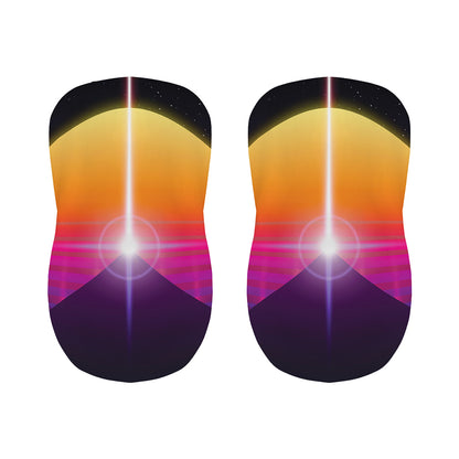 Synthwave Pyramid Print Bar Stool Covers
