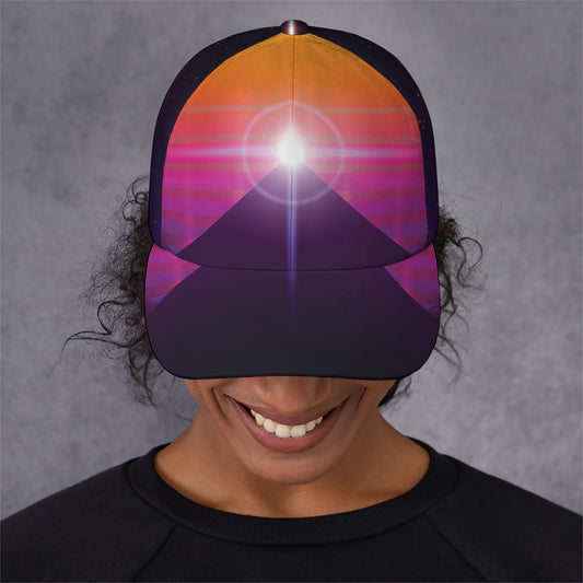 Synthwave Pyramid Print Baseball Cap