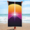 Synthwave Pyramid Print Beach Towel