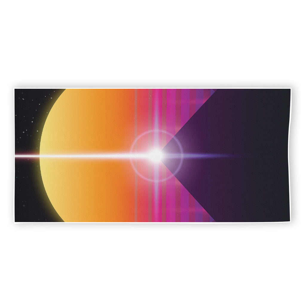 Synthwave Pyramid Print Beach Towel