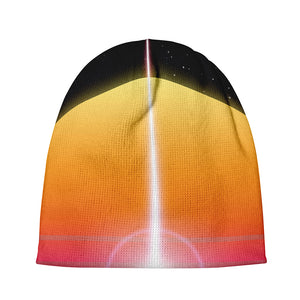 Synthwave Pyramid Print Beanie