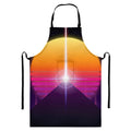 Synthwave Pyramid Print Bib Apron With Pocket