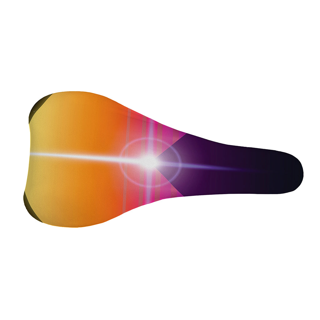 Synthwave Pyramid Print Bicycle Seat Cover