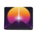 Synthwave Pyramid Print Bifold Wallet